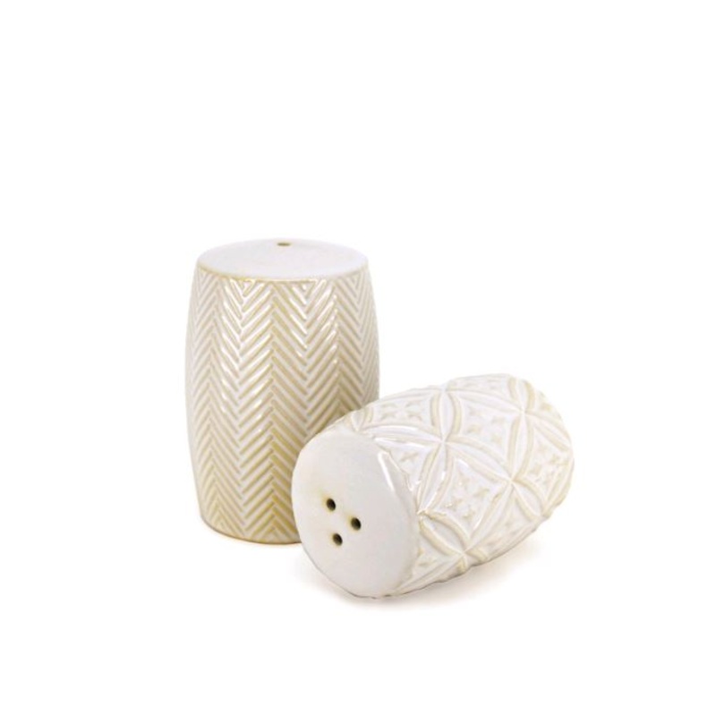 Danesco La Petite Cuisine Textrured Salt & Pepper Shakers 481105 WH
