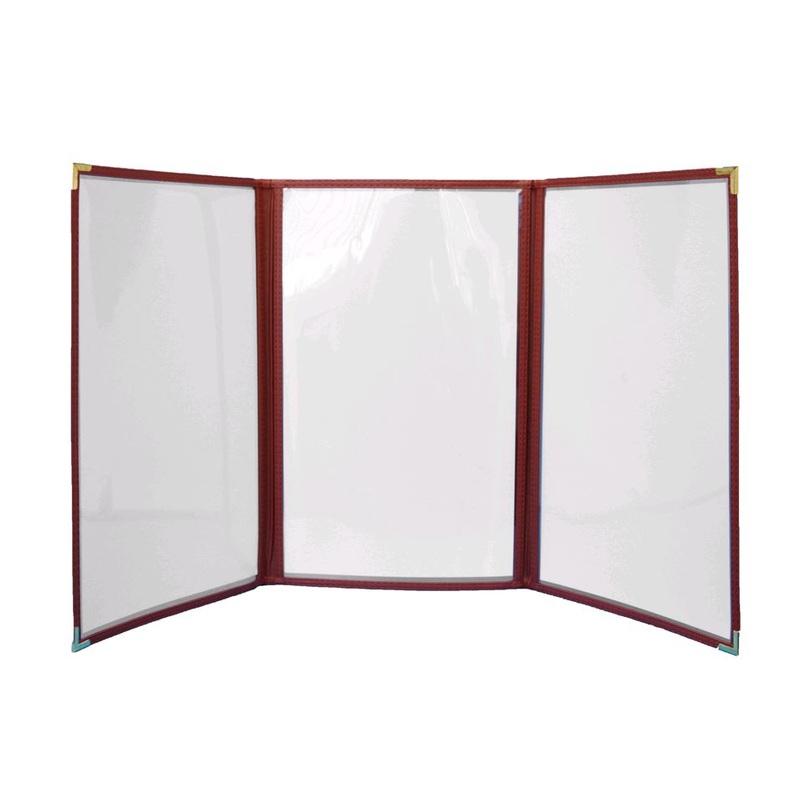 Johnson Rose Red Triple Menu Cover 43932