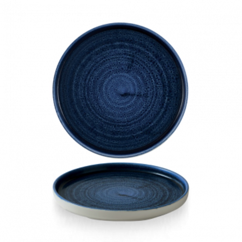 Walled Plate, 8.67"" dia. Churchill Super Vit, Stonecastplume ultramarine