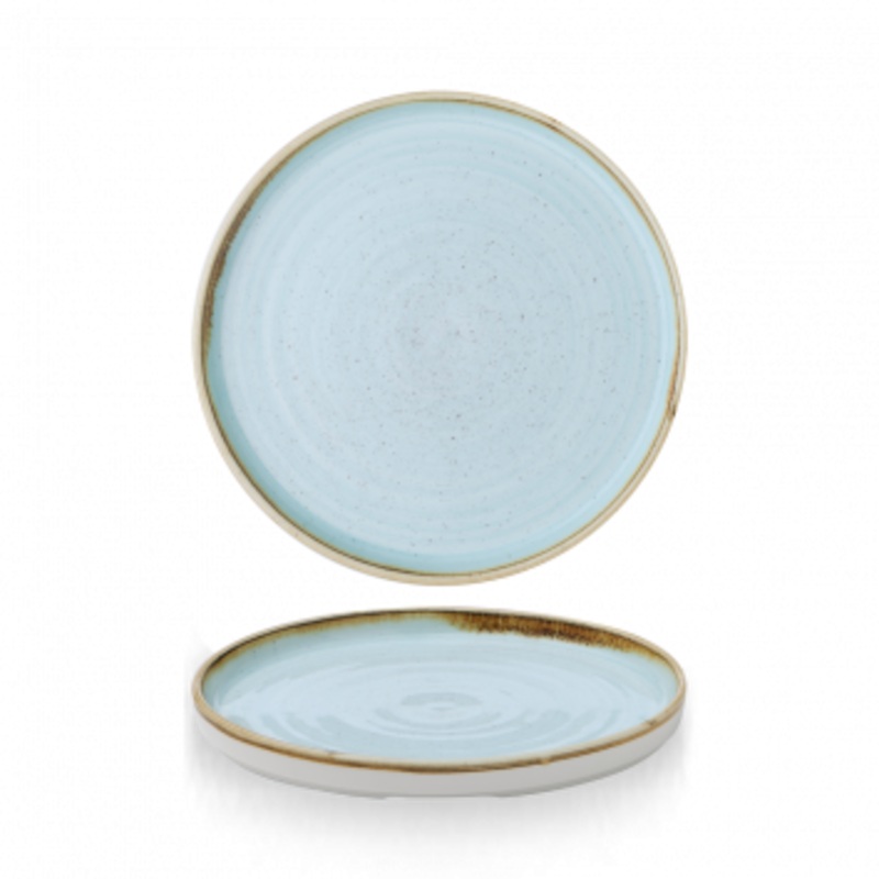 Walled Plate, 8.67" dia., duck egg, Churchill Super Vit, Stonecast