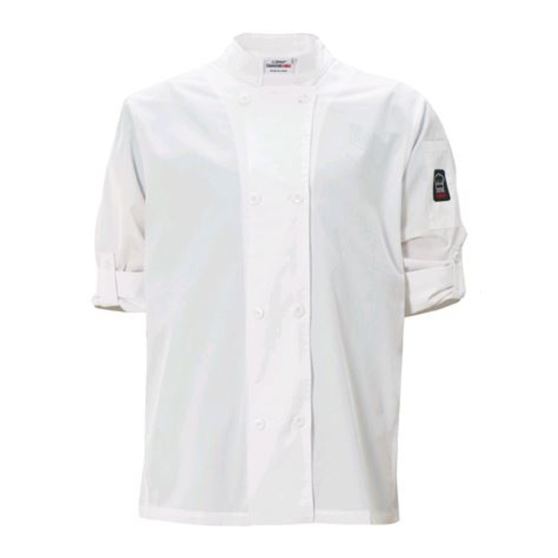 Winco Ventilated White Large Chef Jacket UNF-12WL