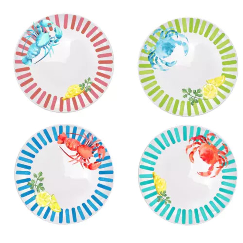 BIA - Seafood Plates, Assorted colours, Set of 4 984563 AS