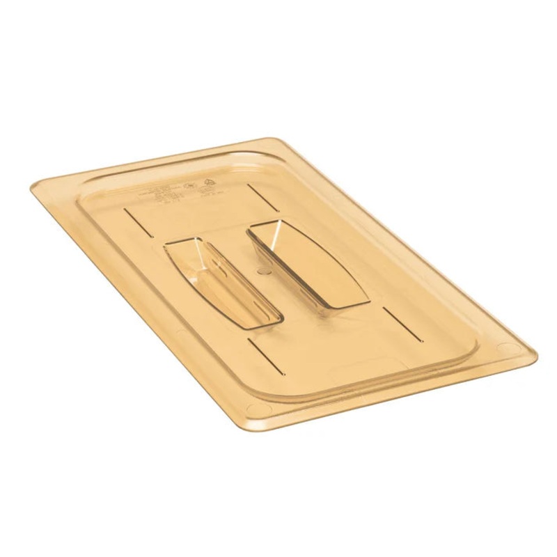 Cambro 30HPCH150 - Cover, 1/3 Size, Amber, High Heat w/Handle