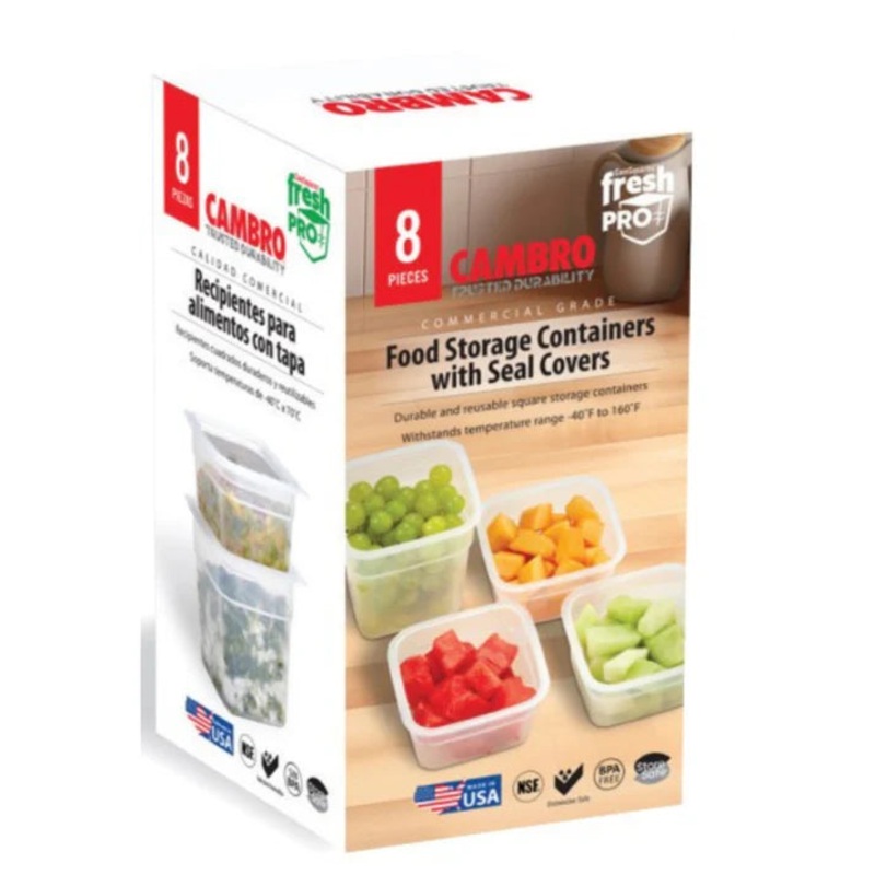 Cambro FPMINI8 - 8 pc Food Storage Containers with Lids, 16 oz & 32 oz