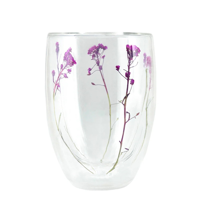 Danesco 836101 CL - Double Wall Tumbler, 350 ml, Pink, Borosilicate Glass