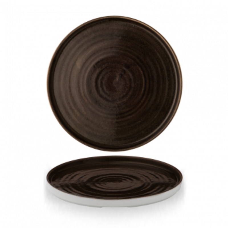 Walled Plate, 102/8" dia., patina iron black Churchill Super Vit, Stonecast