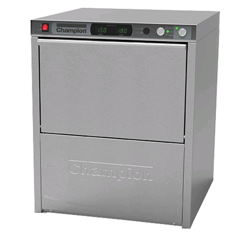 Champion 29 7/8" Tall Undercounter High Temperature Single Phase Dishwashing Machine with Built-in Booster Heater UH330 ADA