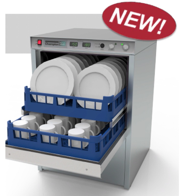 Champion Dual Rack Undercounter High Temperature Single Phase Dishwashing Machine UH130 MAX