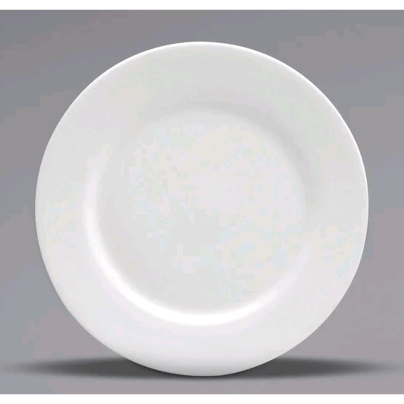 Oneida Buffalo Bright White Ware 8 1/8" Rolled Edge Porcelain Plate - 36/Case F8010000132