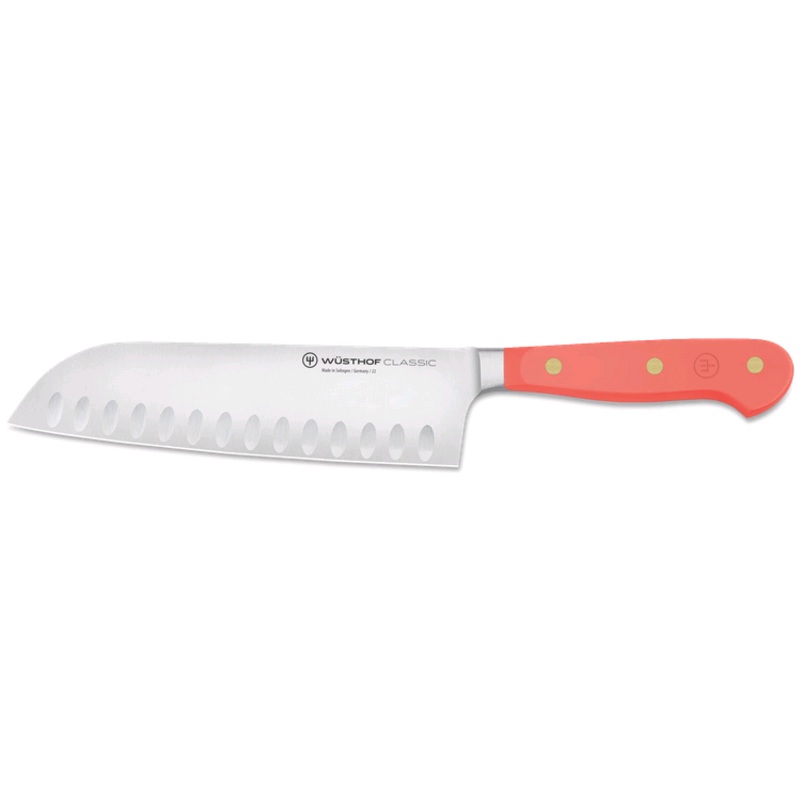 Wusthof Classic Coral Peach 7" Hollow Gr. Santoku 1061731517