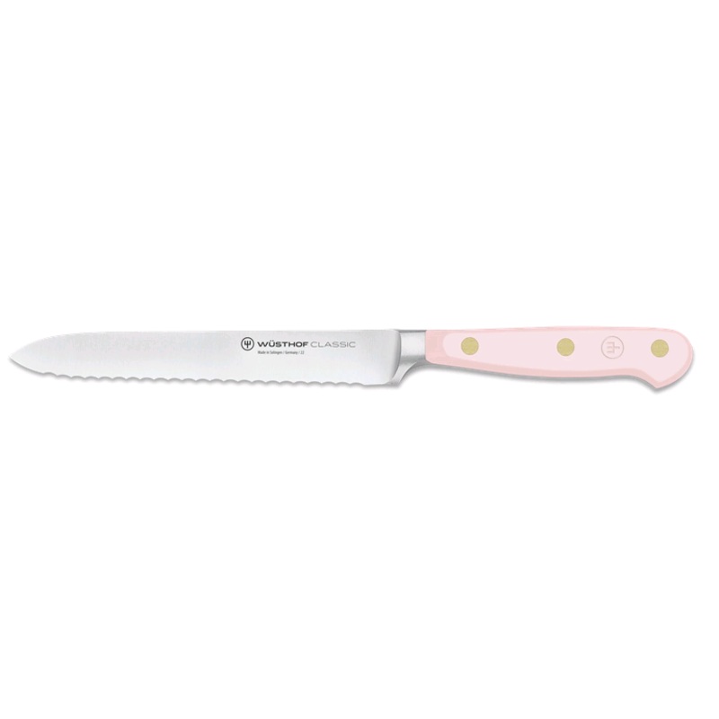 Wusthof Classic Pink Himalayan Salt 5" Serrated Utility Knife 1061708414