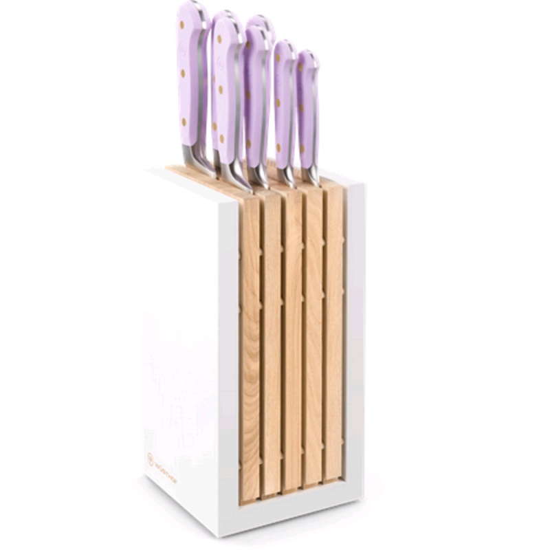 Wusthof Classic Purple Yam 8 pcs. Designer White Knife Block Set 1091770712