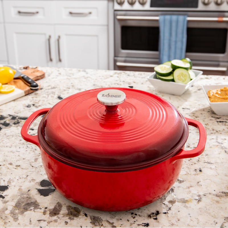 DUTCH OVEN 6QT ENAMELED RED