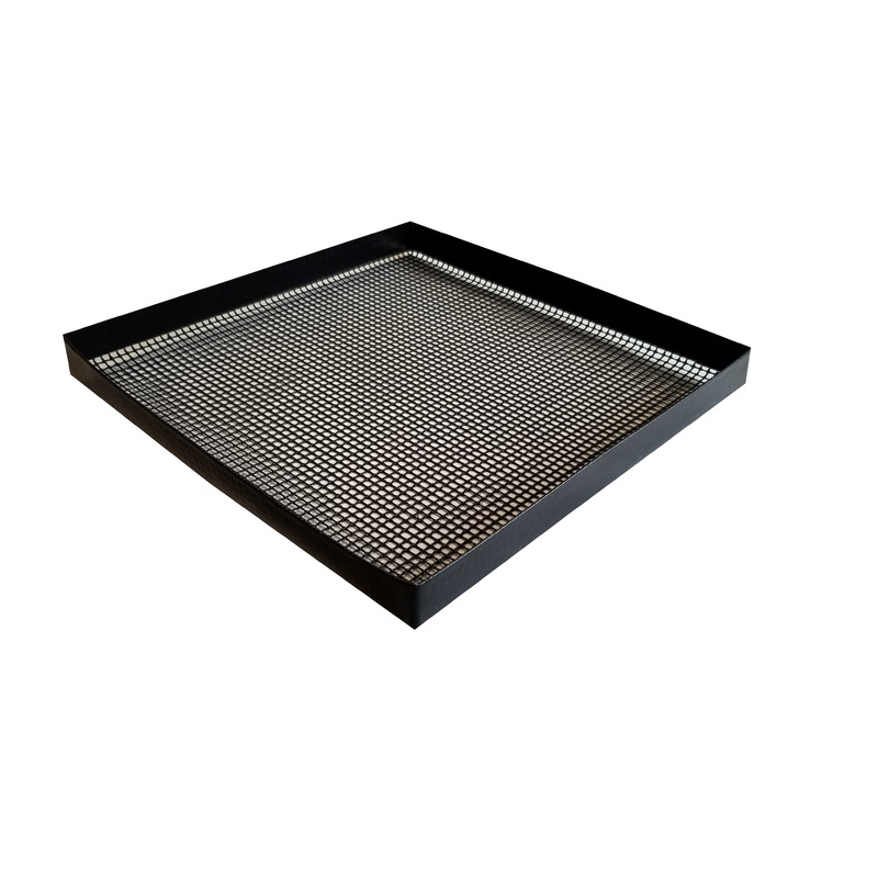 Essentialware PTFE (Teflon) 14.5" x 13.5" x 1" Black Open Mesh Oven Basket, Wide Weave