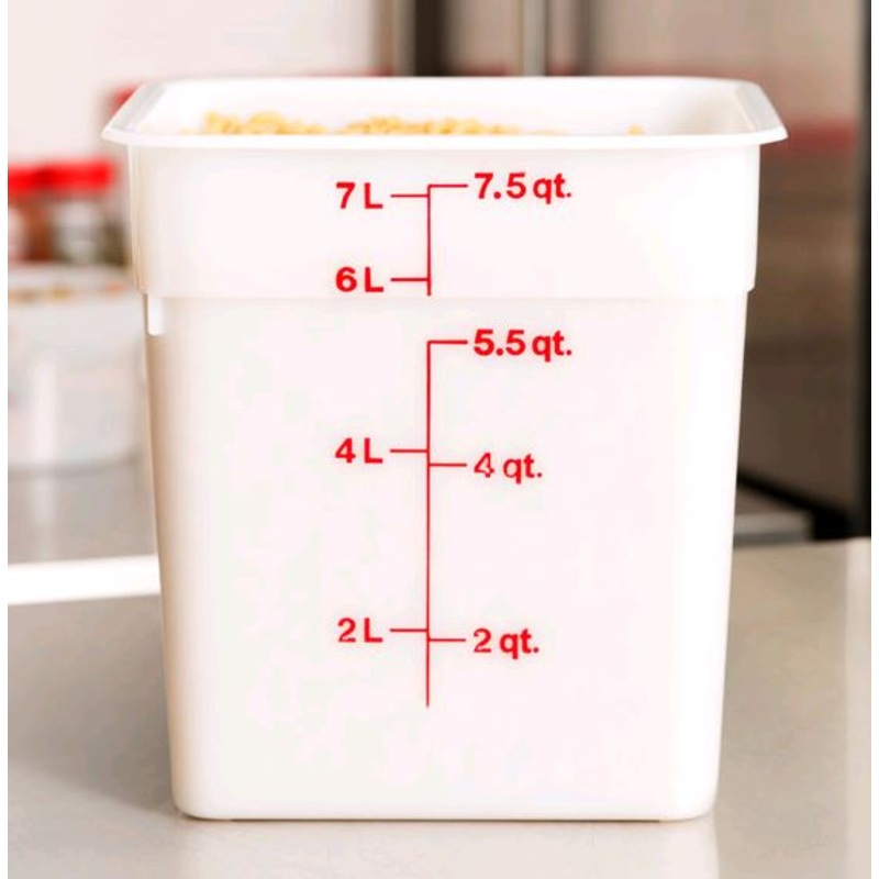 Cambro 8SFSP148 8 Qt. White Poly CamSquare Food Storage Container