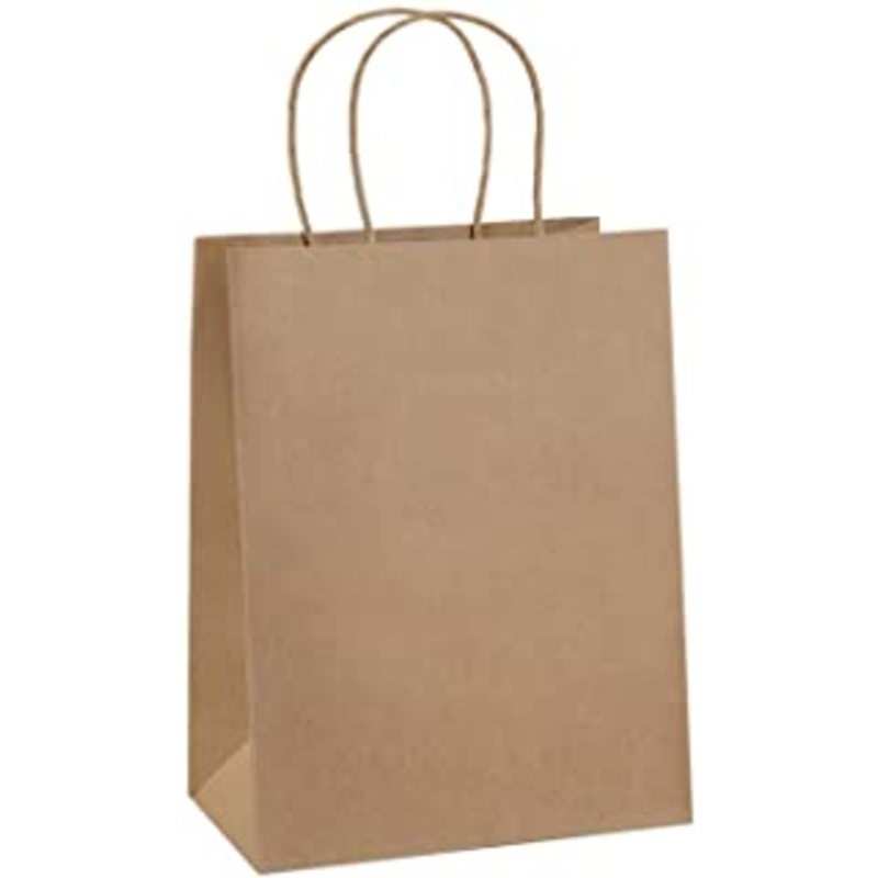 Kraft Paper Bag with Handles 13" x 7" x 13" (250 Pieces) Take Out Bag PB225