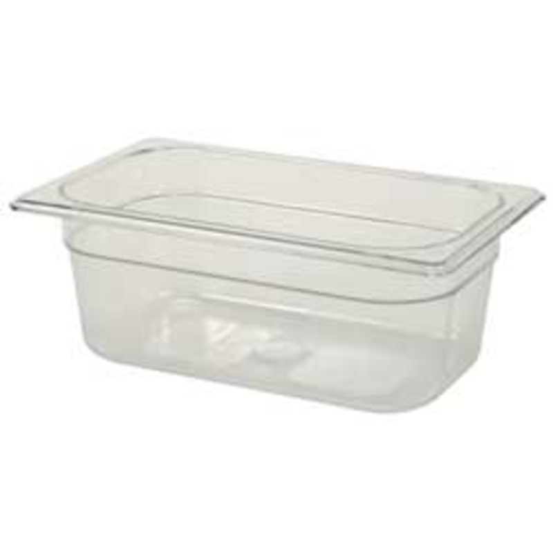 Rubbermaid Insert/Food Pan, Clear,  1/4 Size 4" Deep, FG111P00CLR*