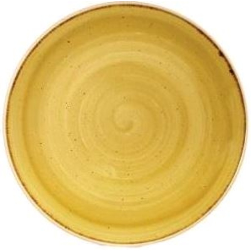 Churchill 11.25" Super Vitrified Stonecast Plate Mustard Seed Yellow SMSSEV111 - Set of 12