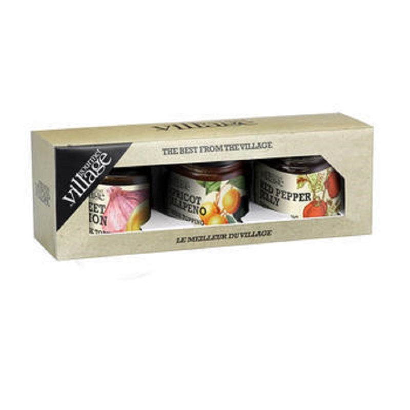 Gourmet du Village GTOPJ3K 3 Cheese Toppings in Kraft Gift Box