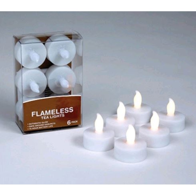 Hollowick SC3684A-C6 Amber Led Battery Smart Tealights 6/Pk*