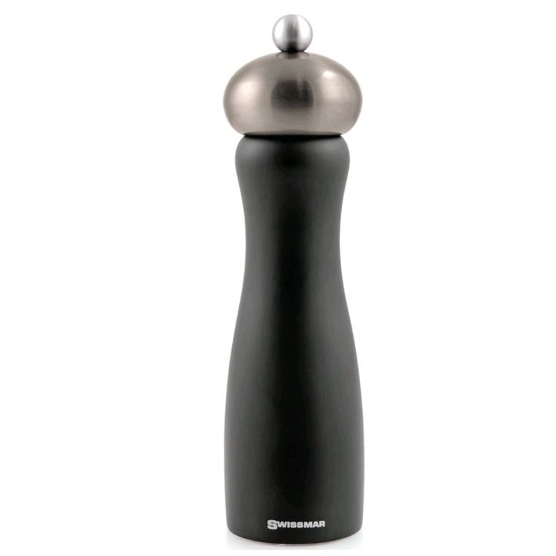 Swissmar - Classic Belle 8" Black Matte Salt Mill with Gun Metal Top - SMS2001GM*