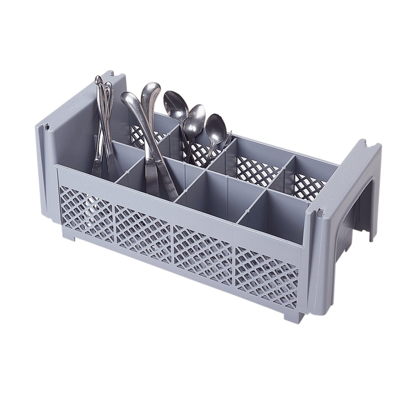 Cambro Soft Gray 8 Compartment Half Size Camrack Flatware Basket 8FBNH434151