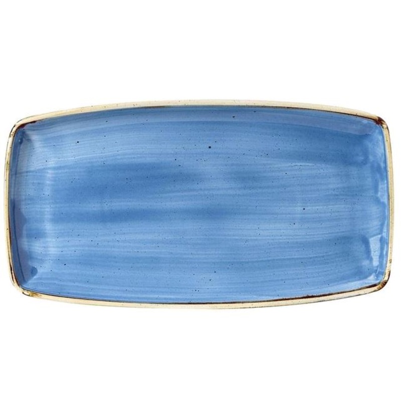 Churchill 14" x 7.25" Super Vitrified Stonecast Oblong Plate Cornflower Blue SCFSOP141 Set of 6