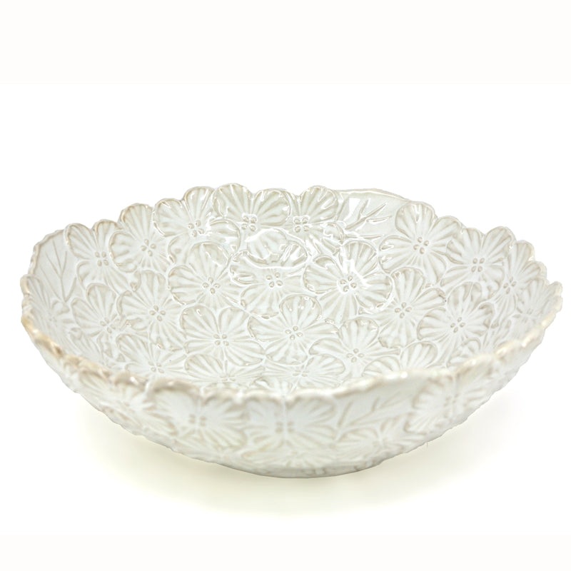 Danesco BOUQUET Textured Serving Bowl 980401 WH