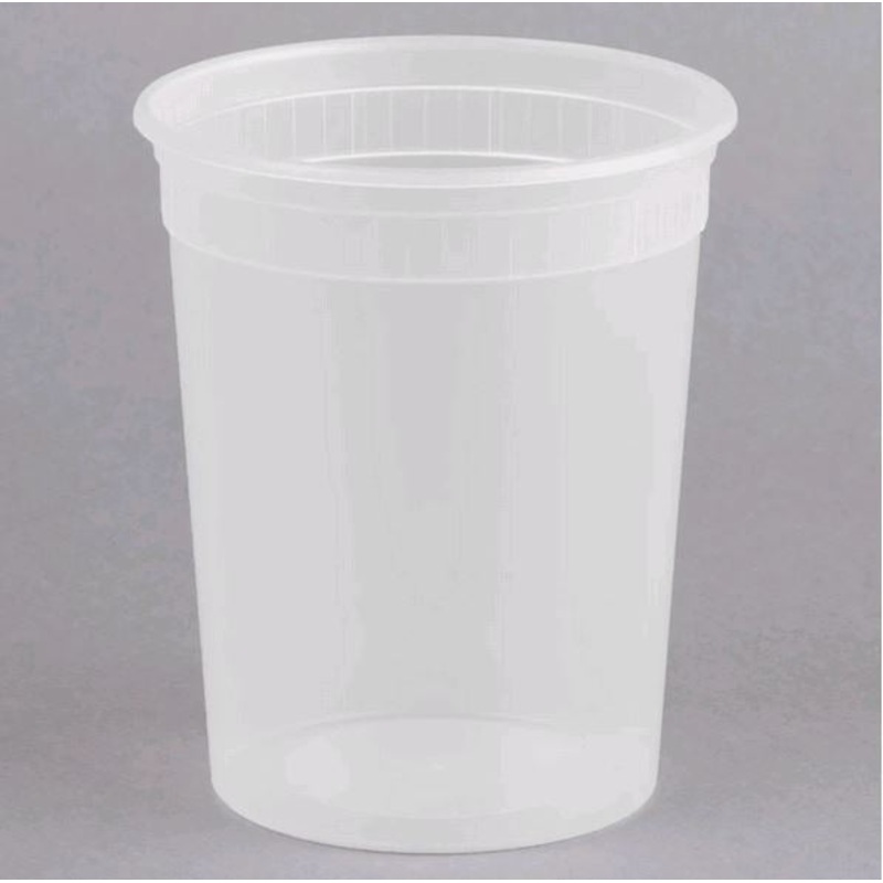 DE132H Microwavable Translucent Plastic 32oz Takeout Container - 500/Case