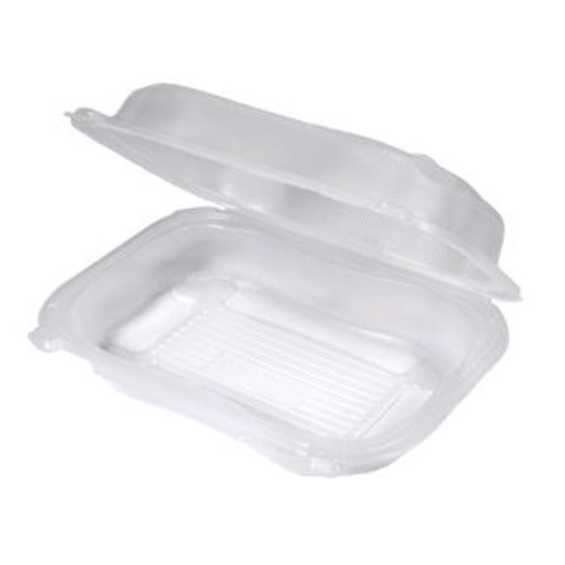 Polypropylene Hinged 3 Compartment Take-Out Container 8"x8"x3" CLX203-CL