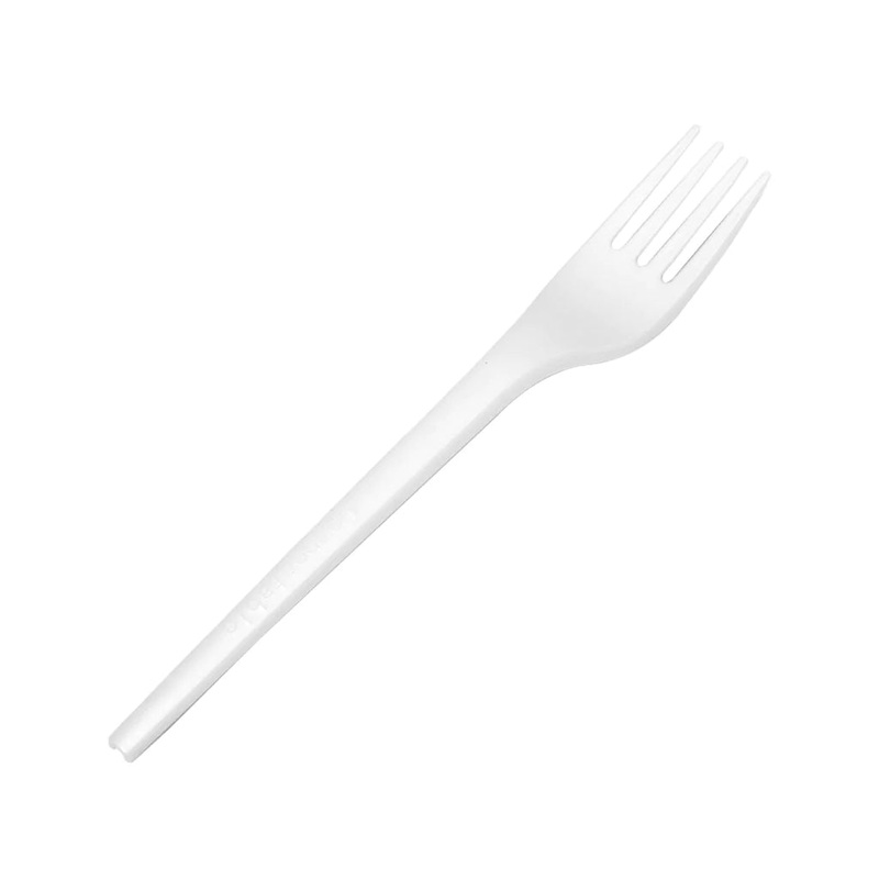 Globe Commercial Compostable Fork 6.25"H Forks / White - 6150, Pack of 100