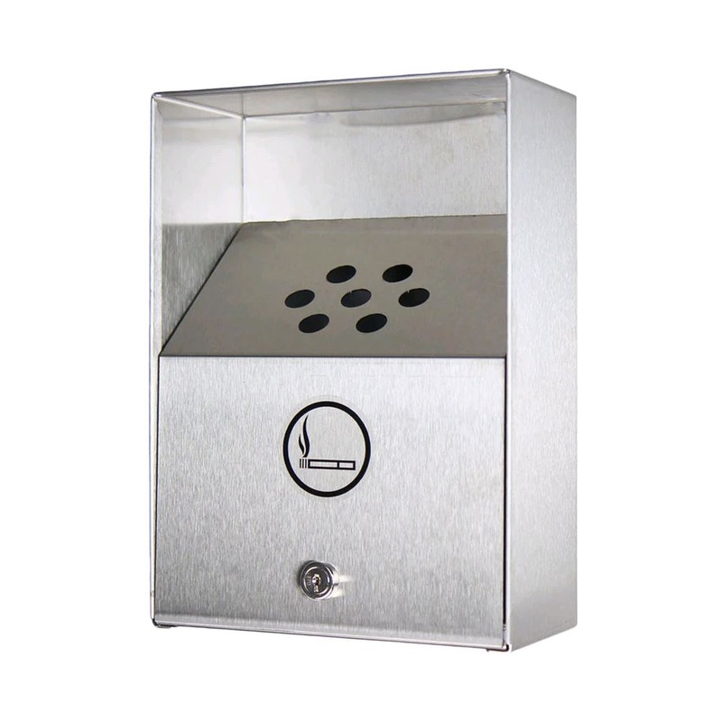 Globe Wall Mounted Heavy-Duty Ashtray Stainless Steel 1909