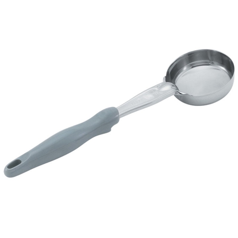 Vollrath 4-ounce one-piece heavy-duty solid round Spoodle utensil with gray nylon handle 6433445