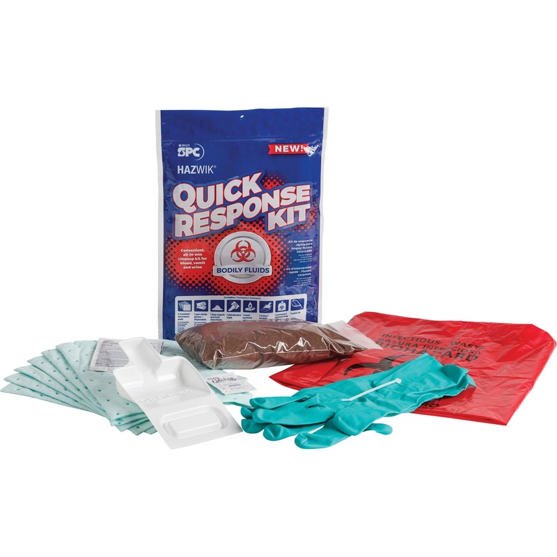 Hazwik Quick Response Spill Kit for Bodily Fluids, Biohazard, Bag, 0.49 US gal JP165