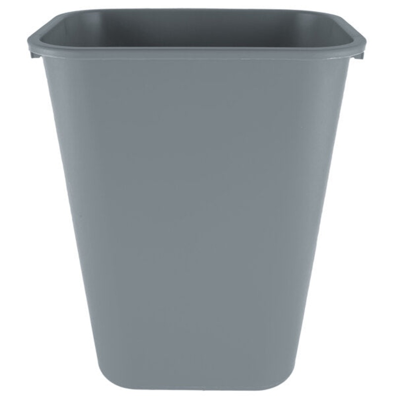Rubbermaid FG295700GRAY 41 Qt. / 10.25 Gallon Gray Rectangular Wastebasket / Trash Can
