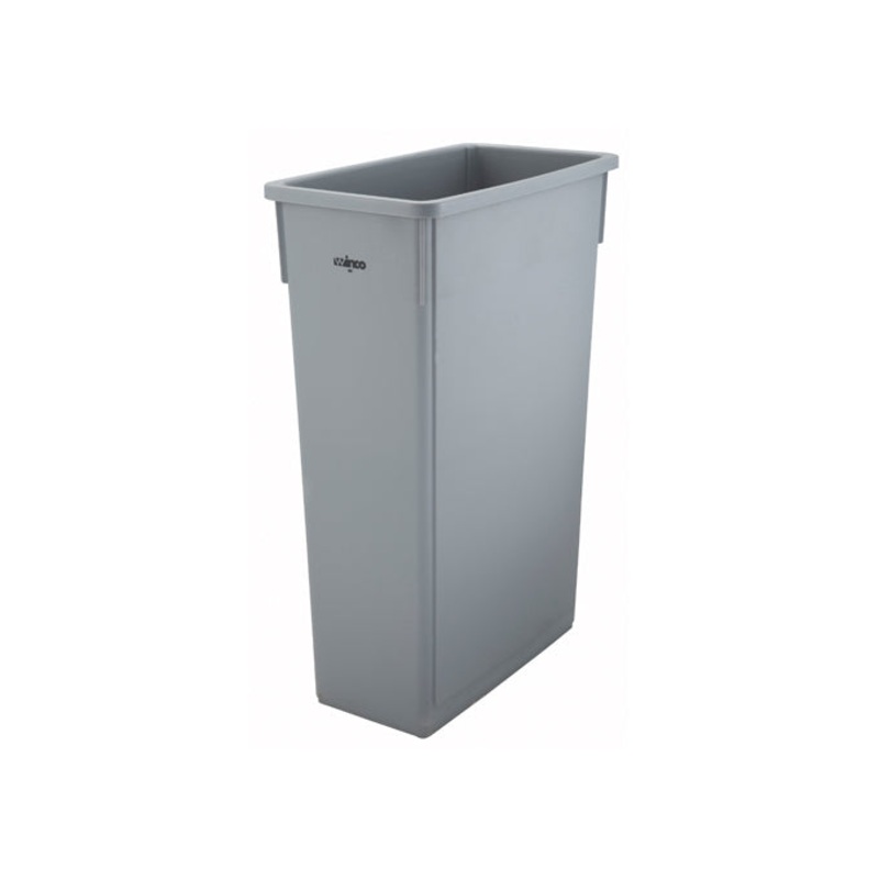 Winco 23 Gallon Slender Trash Can Gray