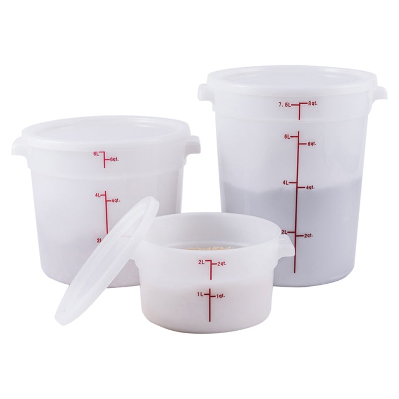 Winco White Round Storage Container
