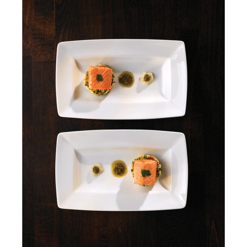 Churchill Alchemy White Energy 13" x 9" Rectangular Plate APR AE131