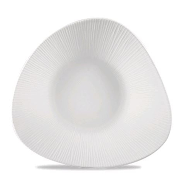 Churchill - Super Vitrified Bamboo 10.75" White Triangular Plate WHBALB271