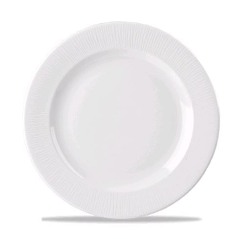 Churchill - Super Vitrified Bamboo 11" White Round Footed Plate WHBALF581