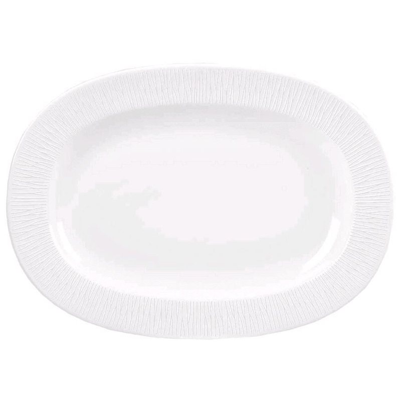 Churchill - Super Vitrified Bamboo 13" White Oval Plate WHBALR131