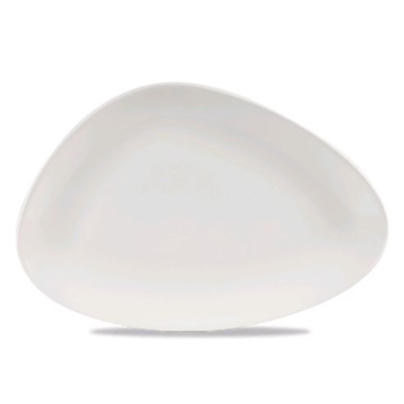 Churchill - Super Vitrified Lotus 11 4/5" x 7 5/6" Triangle Plate WH TC301