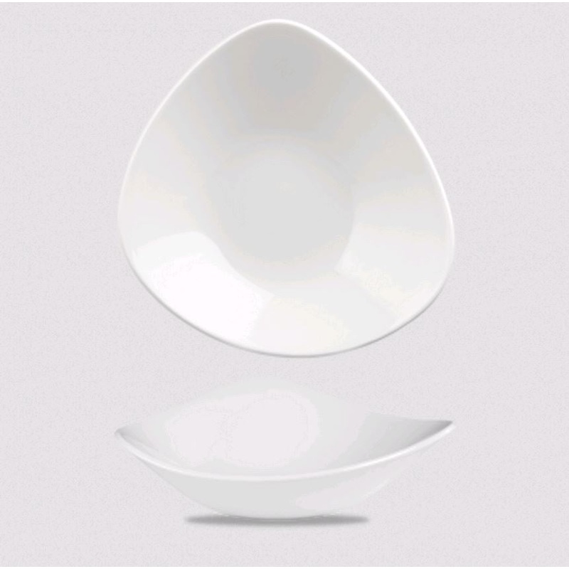 Churchill - Super Vitrified Lotus 6" 9oz Triangle Bowl WH  TRB61