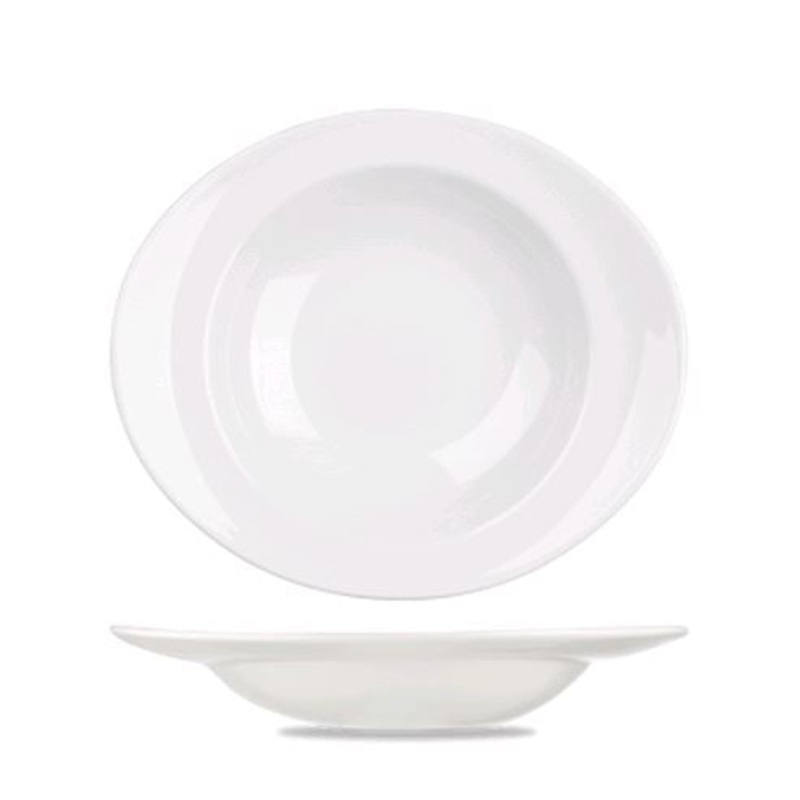 Churchill - Super Vitrified Orbit 14oz White Oval Coupe Pasta Bowl WH OSP1
