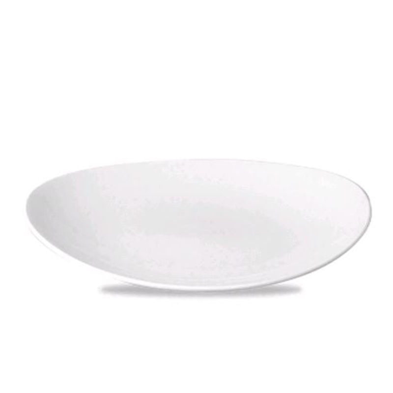 Churchill - Super Vitrified Orbit 7.75" x 6.25" White Oval Coupe Plate WH OP71