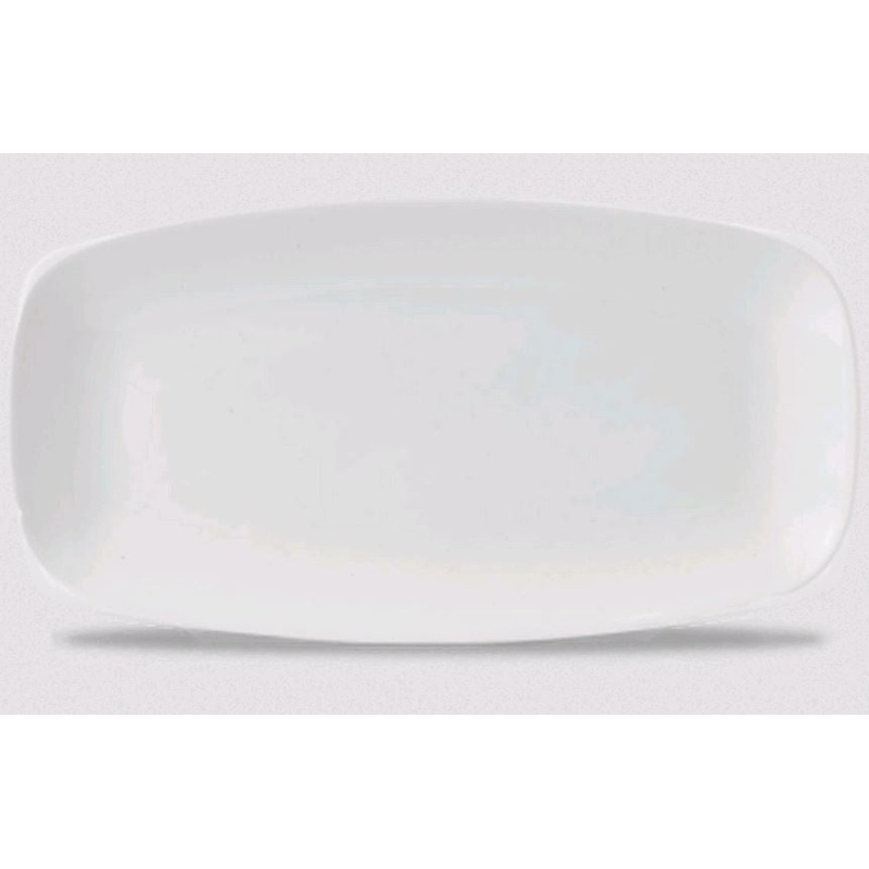 Churchill - Super Vitrified Vellum 13 5/8" x 7 1/4" Oblong Chef's Plate WHVMXO141