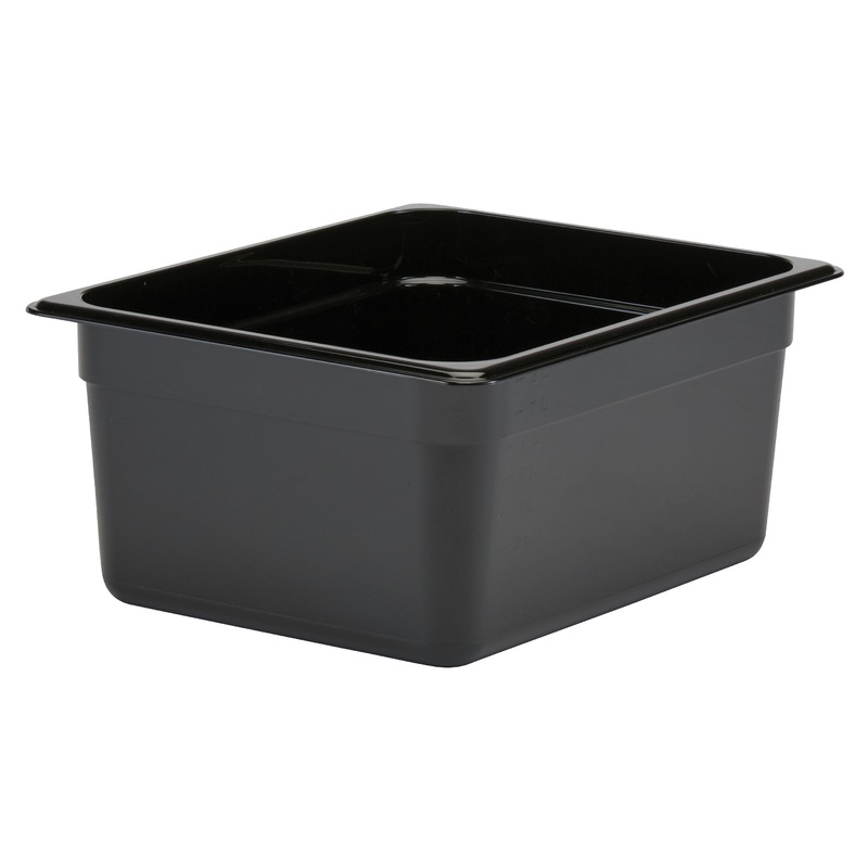 Cambro 26CW110 Camwear 1/2 Size Black Polycarbonate Food Pan - 6" Deep