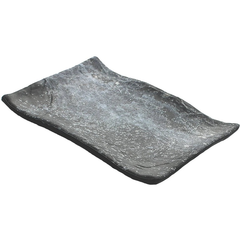 Cheforward Endure Weathered Pewter Rectangle Melamine Platter