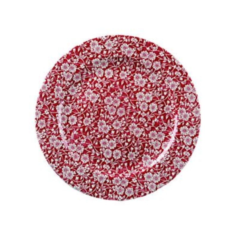 Churchill - Super Vitrified Vintage Prints Cranberry Victorian Calico 12" Plate CAC VP111