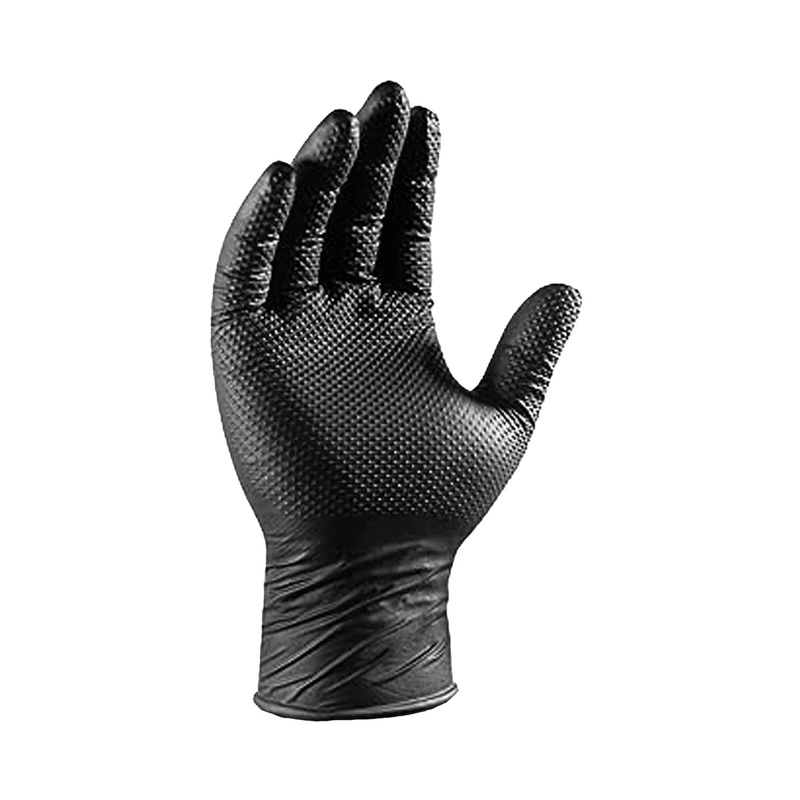 Globe Commercial Precision Grip 8mil Nitrile Powder Free Gloves Black